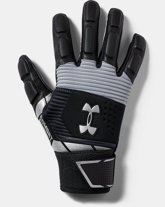 Youth UA Combat Football Gloves, Black, pdpMainDesktop image number 0